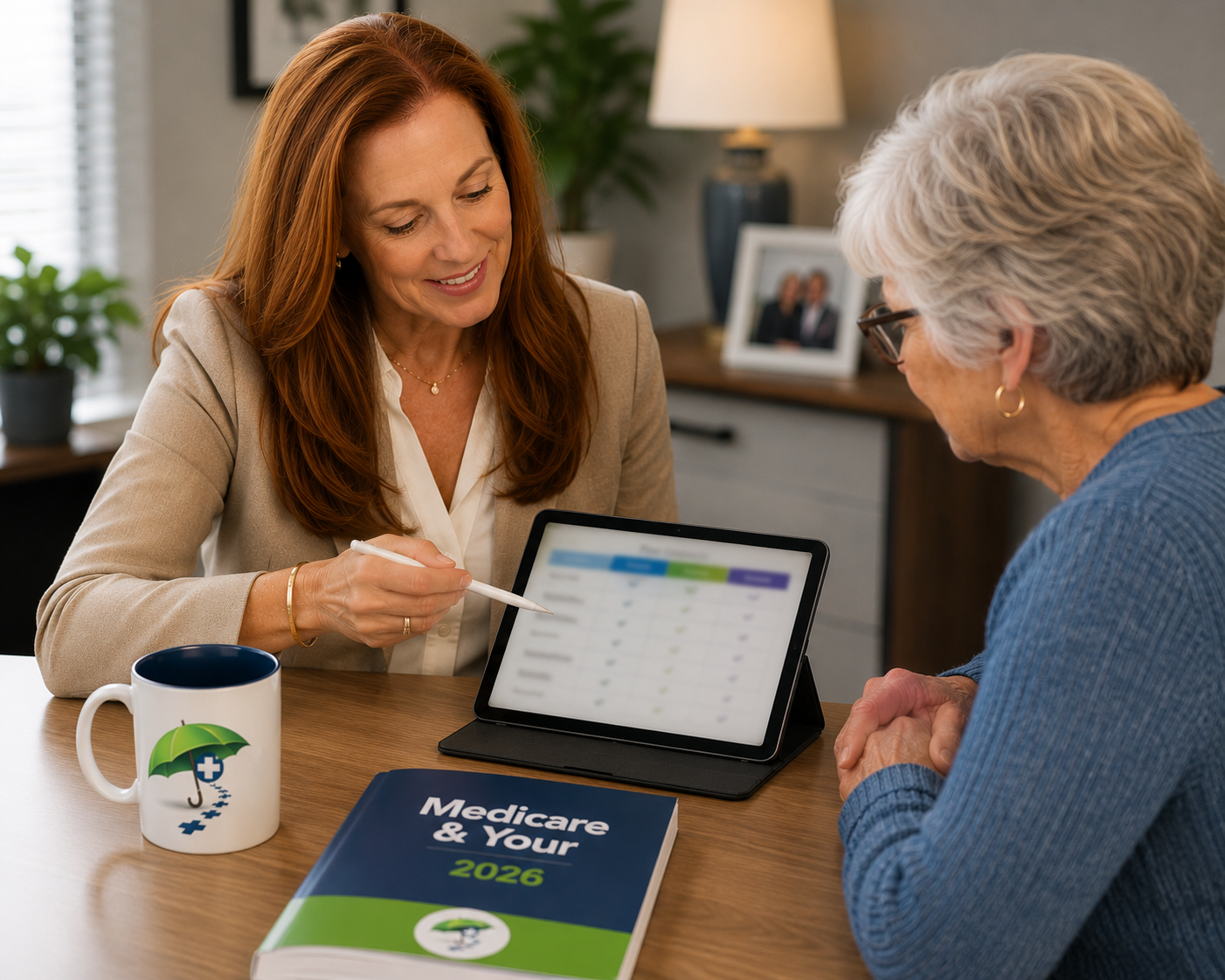 Luann Allen, an independent Medicare advisor in Florida, compares Medicare plan options with a client during a personalized consultation to help her choose coverage that fits her doctors, prescriptions, and healthcare needs.